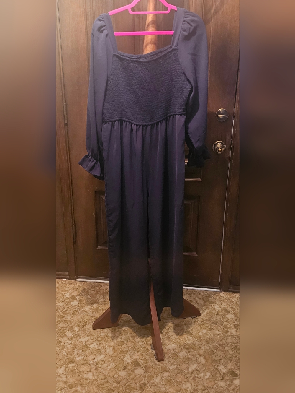 Navy Wide Legged Jumpsuit.